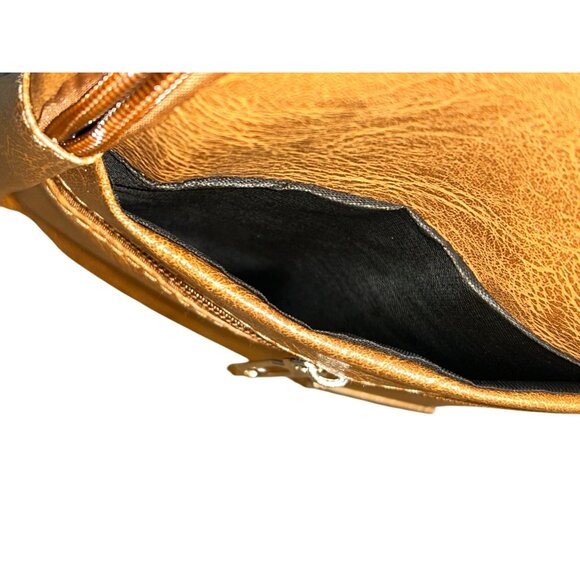 Unisex PU Leather Adjustable Travel/Cross body Bag in Whiskey Brown NWOT - Picture 4 of 10